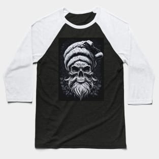 Santa black and white head Baseball T-Shirt